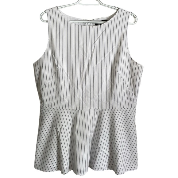 White House Black Market Striped Sleeveless Blouse - Picture 1 of 4